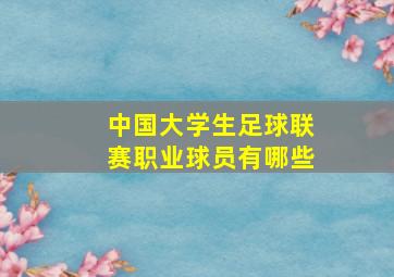 中国大学生足球联赛职业球员有哪些