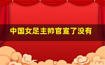 中国女足主帅官宣了没有