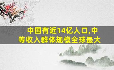 中国有近14亿人口,中等收入群体规模全球最大