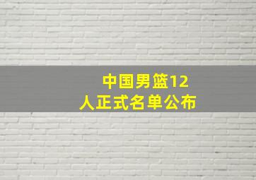 中国男篮12人正式名单公布