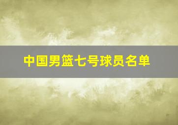 中国男篮七号球员名单