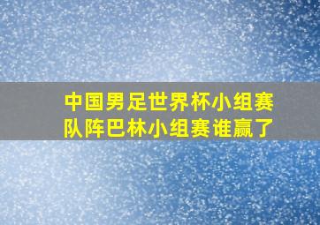 中国男足世界杯小组赛队阵巴林小组赛谁赢了