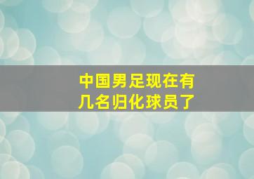 中国男足现在有几名归化球员了