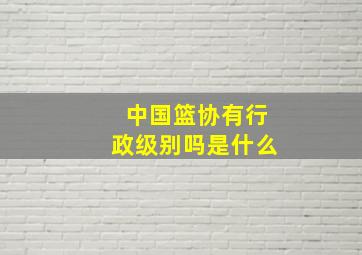 中国篮协有行政级别吗是什么