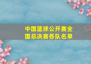 中国篮球公开赛全国总决赛各队名单