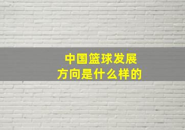 中国篮球发展方向是什么样的