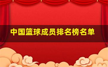 中国篮球成员排名榜名单