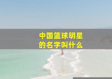 中国篮球明星的名字叫什么