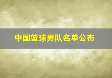 中国篮球男队名单公布