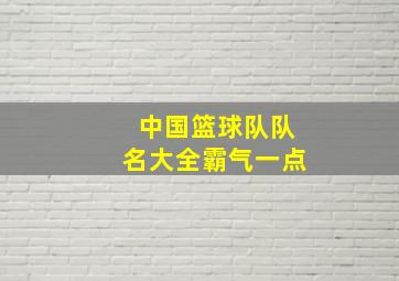 中国篮球队队名大全霸气一点