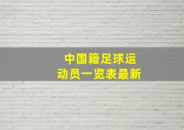 中国籍足球运动员一览表最新