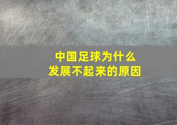 中国足球为什么发展不起来的原因