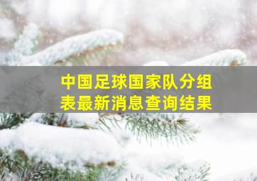 中国足球国家队分组表最新消息查询结果