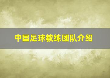 中国足球教练团队介绍