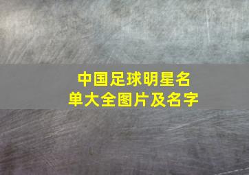 中国足球明星名单大全图片及名字