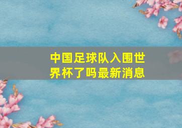 中国足球队入围世界杯了吗最新消息