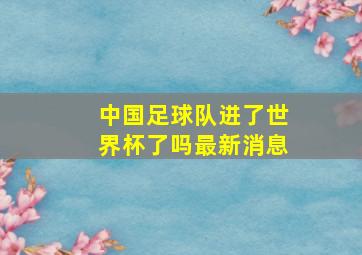 中国足球队进了世界杯了吗最新消息