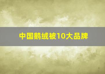 中国鹅绒被10大品牌