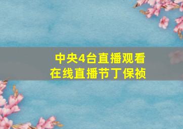 中央4台直播观看在线直播节丁保祯