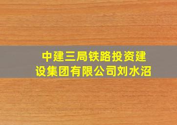 中建三局铁路投资建设集团有限公司刘水沼