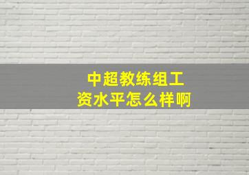 中超教练组工资水平怎么样啊