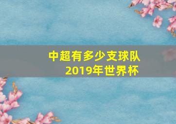 中超有多少支球队2019年世界杯