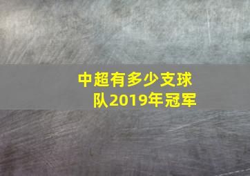 中超有多少支球队2019年冠军