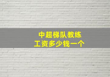 中超梯队教练工资多少钱一个