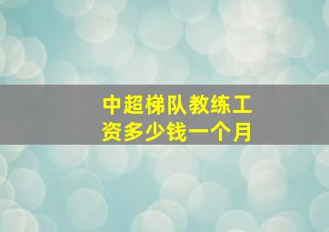 中超梯队教练工资多少钱一个月