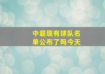 中超现有球队名单公布了吗今天