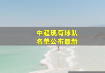 中超现有球队名单公布最新