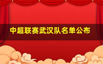 中超联赛武汉队名单公布