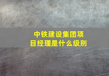 中铁建设集团项目经理是什么级别