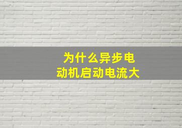 为什么异步电动机启动电流大