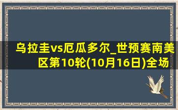 乌拉圭vs厄瓜多尔_世预赛南美区第10轮(10月16日)全场集锦