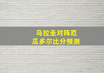 乌拉圭对阵厄瓜多尔比分预测