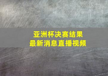 亚洲杯决赛结果最新消息直播视频