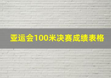 亚运会100米决赛成绩表格