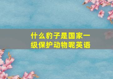 什么豹子是国家一级保护动物呢英语