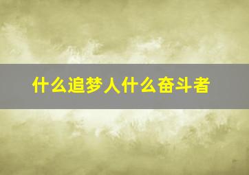 什么追梦人什么奋斗者