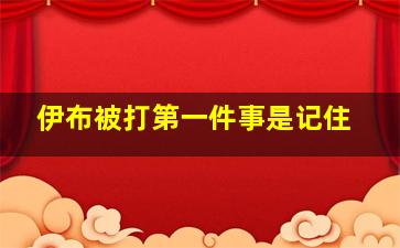 伊布被打第一件事是记住