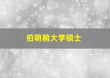 伯明翰大学硕士