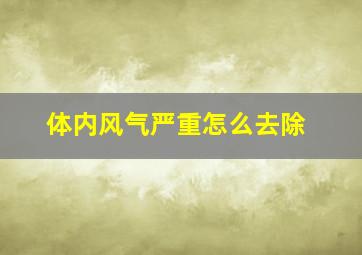 体内风气严重怎么去除