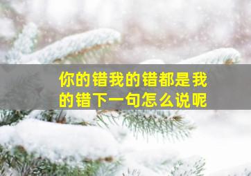 你的错我的错都是我的错下一句怎么说呢