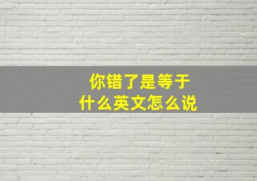 你错了是等于什么英文怎么说