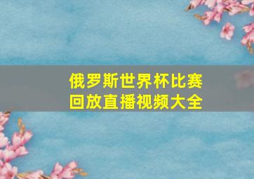 俄罗斯世界杯比赛回放直播视频大全