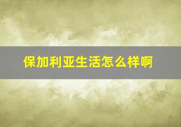 保加利亚生活怎么样啊