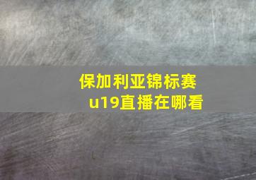 保加利亚锦标赛u19直播在哪看