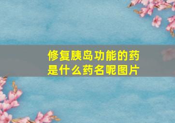 修复胰岛功能的药是什么药名呢图片