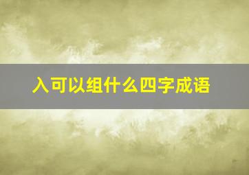 入可以组什么四字成语